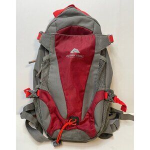 Ozark Trail Outdoor backpack hiking bag day pack 17" x 11" x 5" gray red